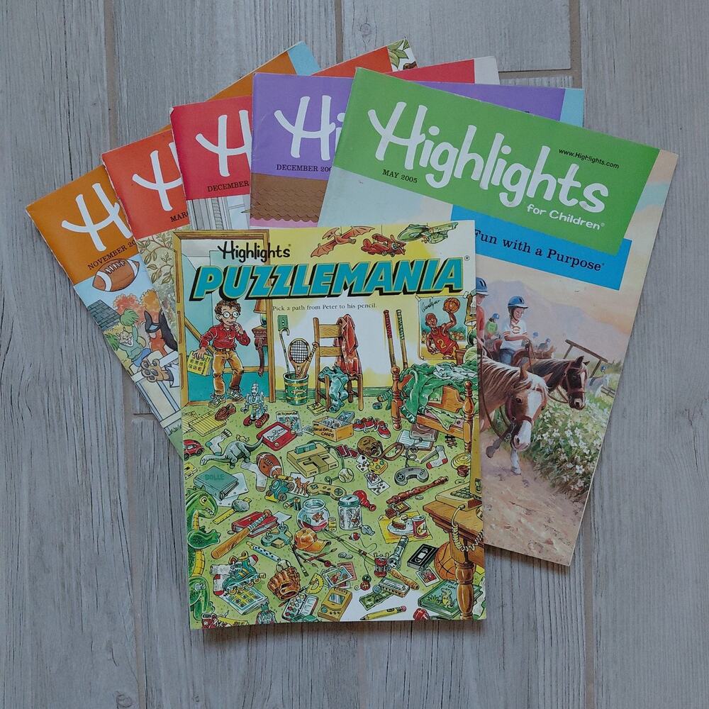 Highlights for Children Magazines Workbooks & Puzzlemania Bundle